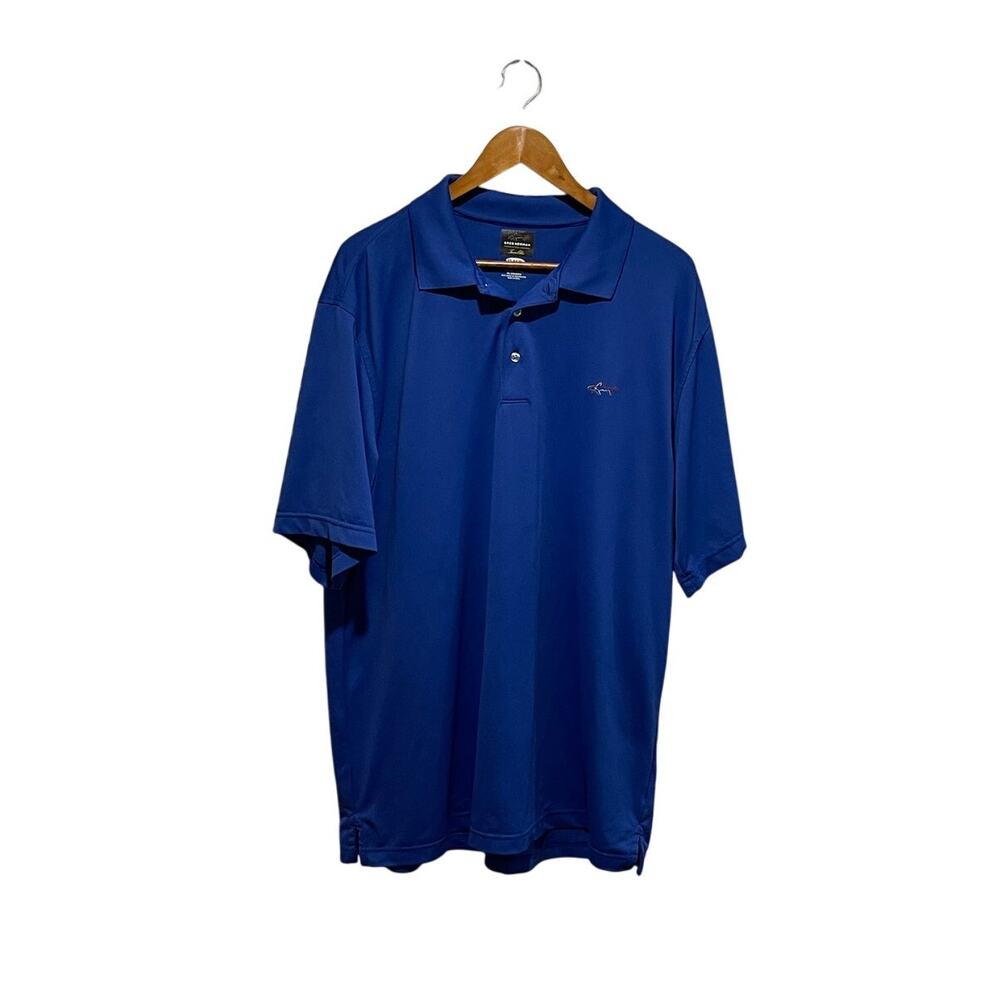 Greg Norman for Tasso Elba Men's Polo Size XLโ Play Dry Short Sleeve Dark Blue